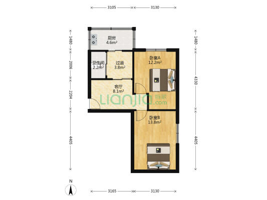 通江小区 2室1厅1卫 56平方
