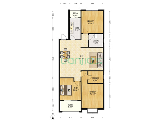 建滔朗峰 1室1厅1卫 139平方