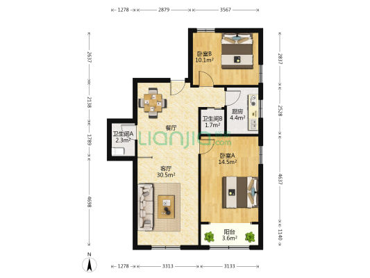 观象二路 2室1厅2卫 89平方