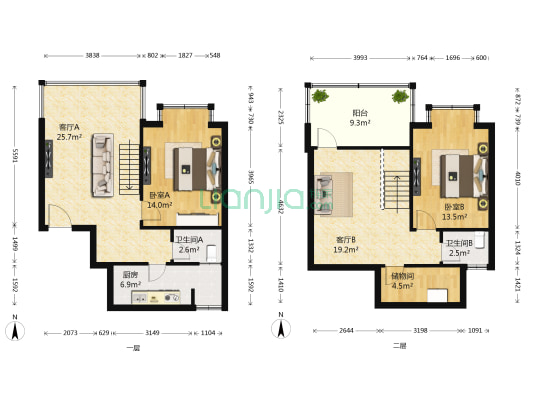 龙江秀水园一期 2室2厅2卫 112平方