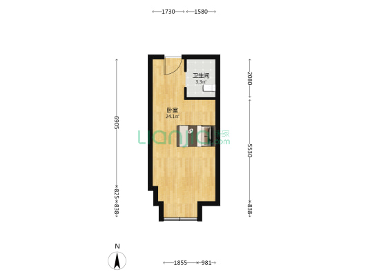 金科美邻汇 1室0厅1卫 41平方