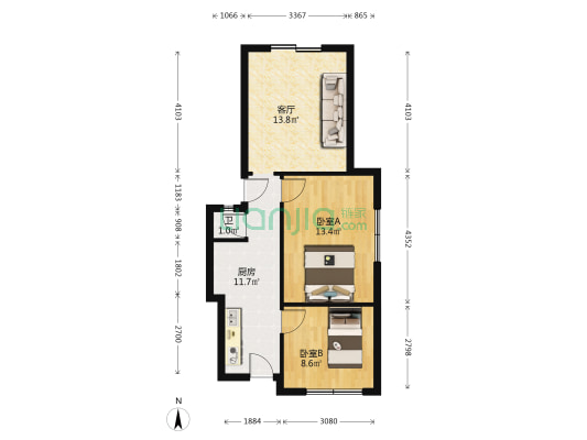 大坪支路 2室1厅1卫 63平方