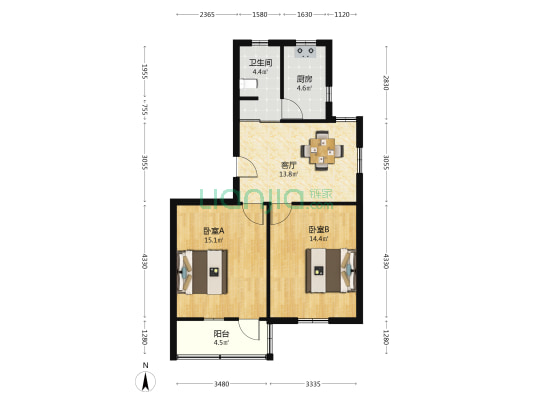 姚港路31号 2室1厅1卫 71平方