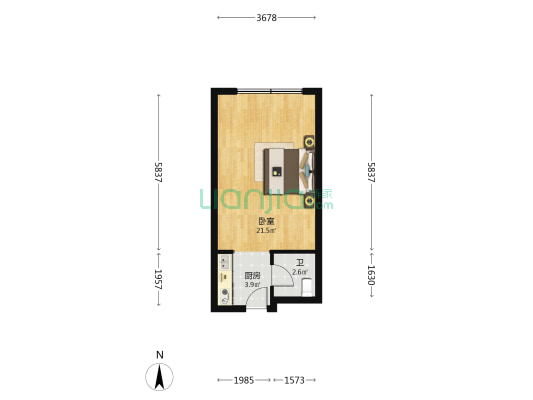 东方银座 1室0厅1卫 41平方