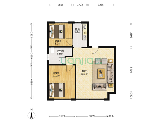 浅水湾公园 2室1厅1卫 85平方