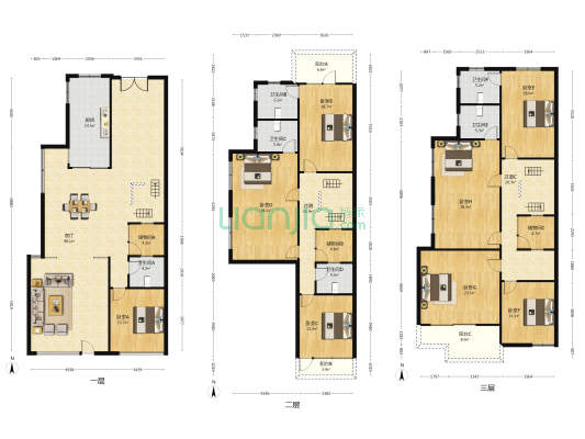 保利心语五期紫岸 8室1厅6卫 267平方