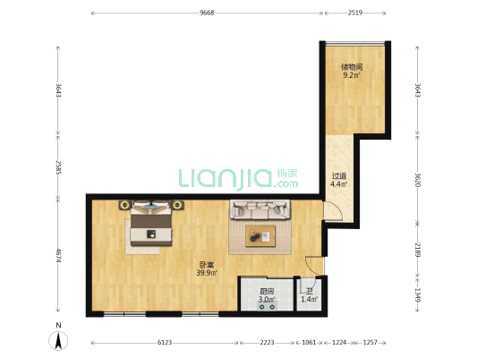 交警大队家属院（平凉路） 1室0厅1卫 48平方
