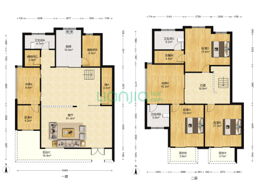 元垄浪琴湾 6室1厅3卫 275平方