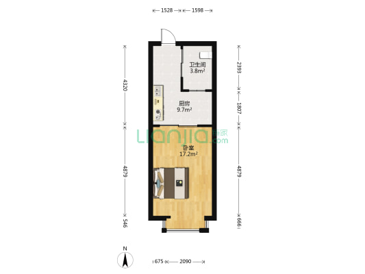 南方温泉公寓 1室0厅1卫 37平方