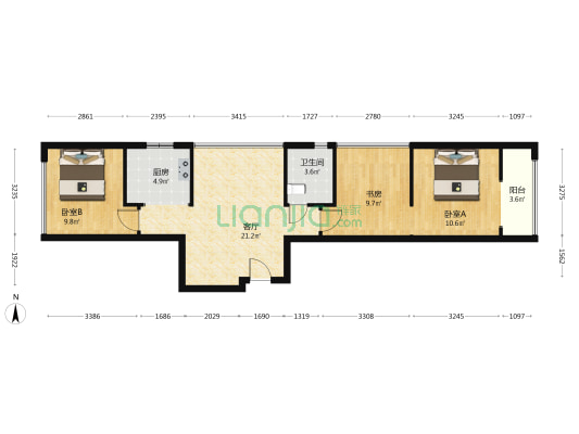 葡萄街区天宇盛苑 3室1厅1卫 89平方