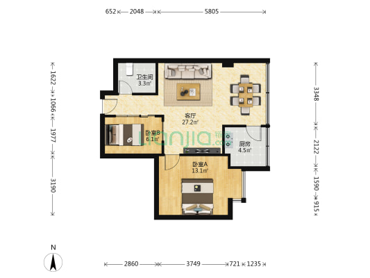 金润佳苑小区 2室1厅1卫 71平方