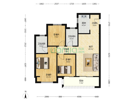 正荣御首府 3室1厅2卫 109平方
