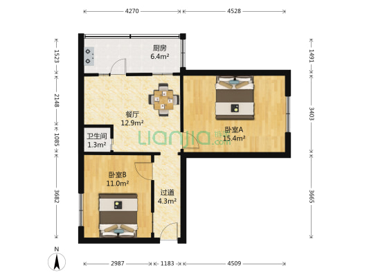 北京街南 2室1厅1卫 67平方
