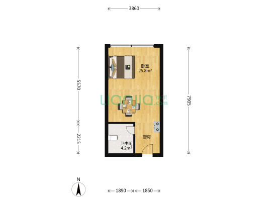 奥康财富未来 1室0厅1卫 42平方