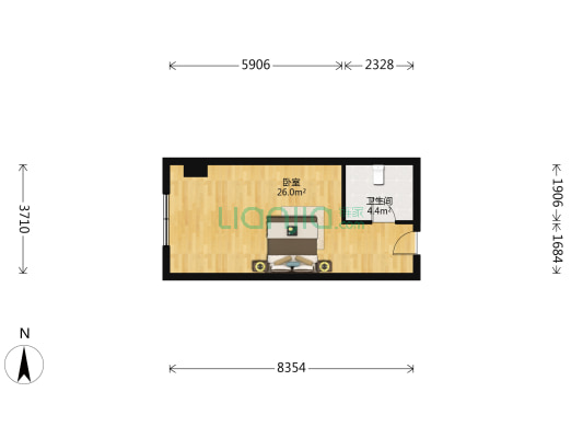怡家假日酒店 1室0厅1卫 42平方