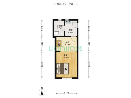 东三街15弄 1室1厅1卫 36平方
