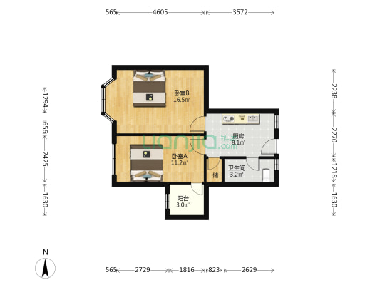 曲阳大楼 2室0厅1卫 71平方