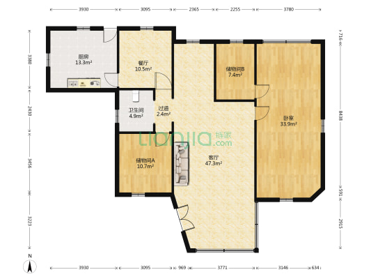 静水花苑 1室2厅1卫 243平方
