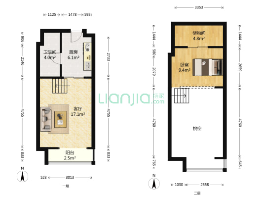 蔚蓝轩 1室1厅1卫 46平方