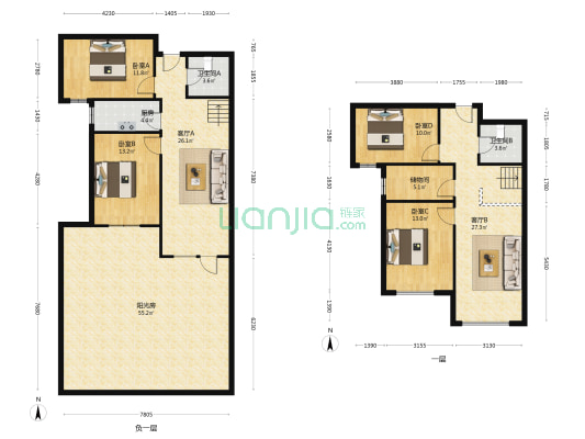 南向的户型，采光好，户型好，视野好-户型图