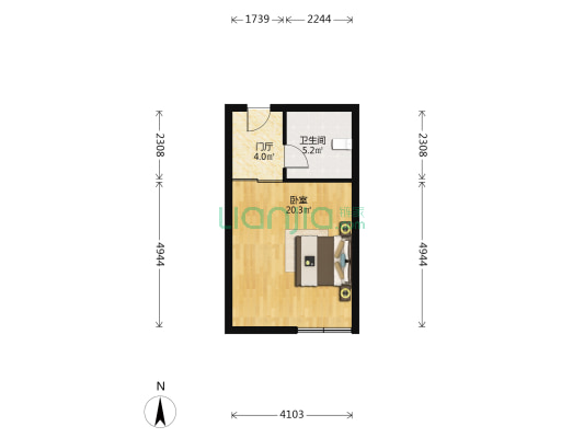 广西民族宫 1室0厅1卫 42平方