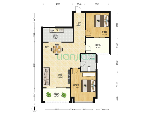 五源·海上日出 2室1厅1卫 98平方