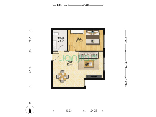 波普公社 1室1厅1卫 70平方