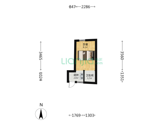 井巷 1室0厅1卫 14平方