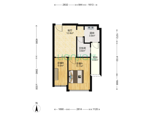 领域花园 2室1厅1卫 51平方