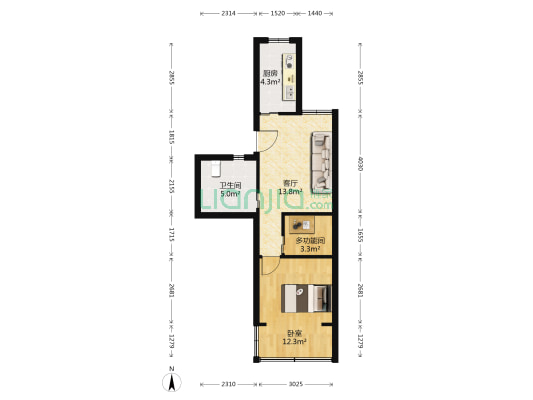 紫竹苑(奉贤) 2室1厅1卫 51平方