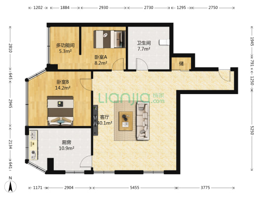 灵达新苑 3室1厅1卫 113平方