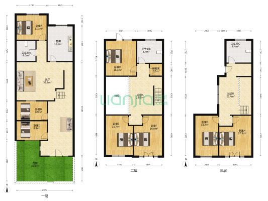 原山九号 8室1厅3卫 437平方