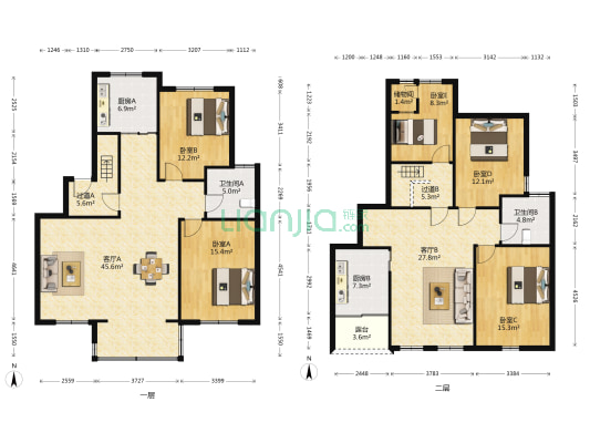 丽都雅苑 5室2厅2卫 180平方