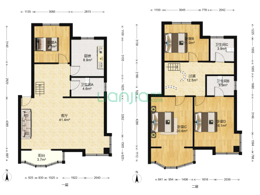 湘江苑 4室1厅3卫 159平方