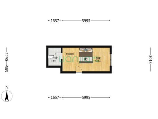 万隆商业广场 1室0厅1卫 33平方