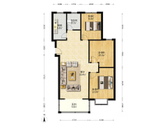 平安D区三居室，精装修，单价低，诚意出售。。。-涿州平安D区户型图