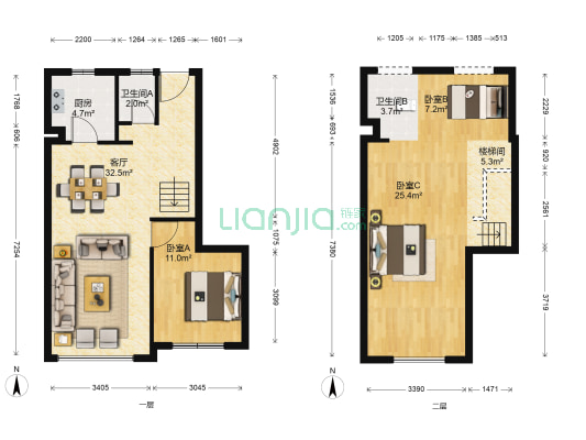 中海复锦华庭 3室1厅2卫 98平方