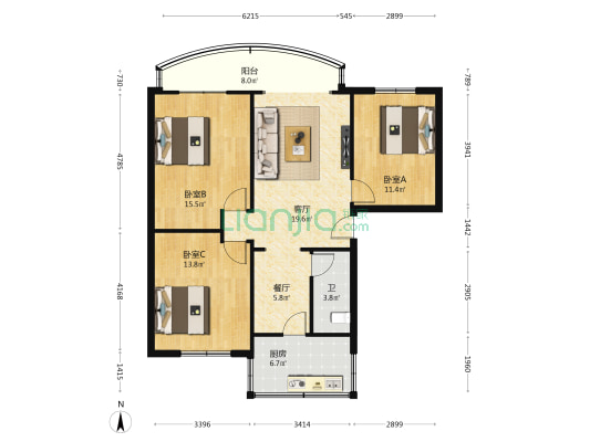 桂湖东路54号 3室2厅1卫 98平方