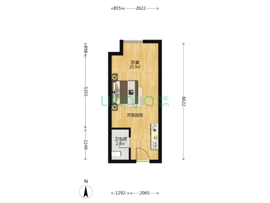 新尚空间大厦 1室0厅1卫 48平方