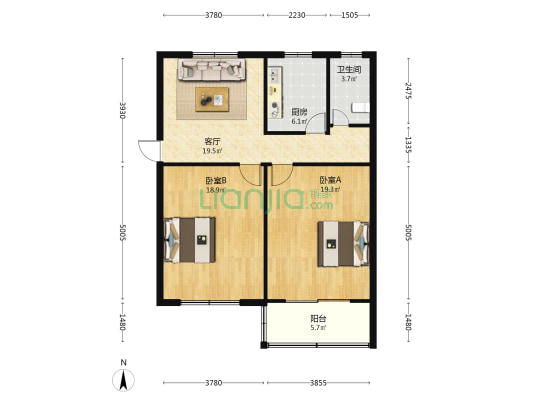 家俱厂小区 2室1厅1卫 100平方