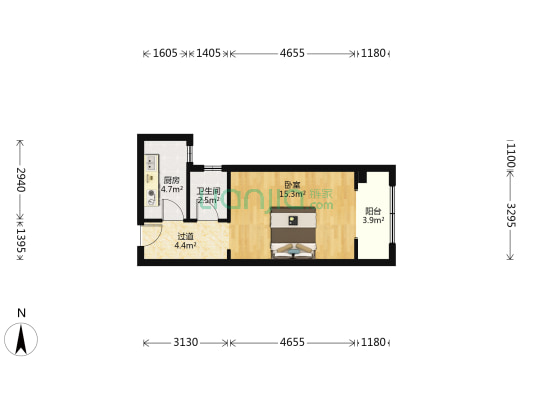 山水香堤溪墅 1室0厅1卫 47平方