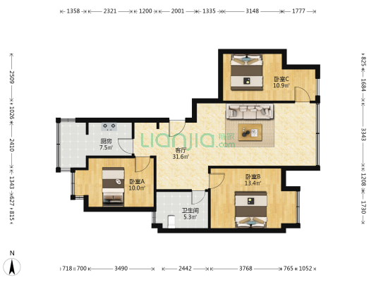 双龙南一巷18号 3室1厅1卫 102平方