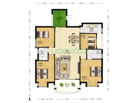 和风鑫苑 4室1厅2卫 149平方