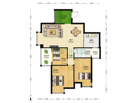 华天LOHO小镇 3室1厅1卫 111平方