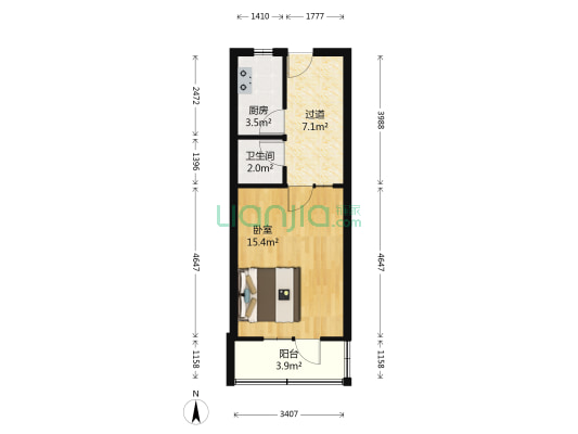 程林东里 1室0厅1卫 40平方