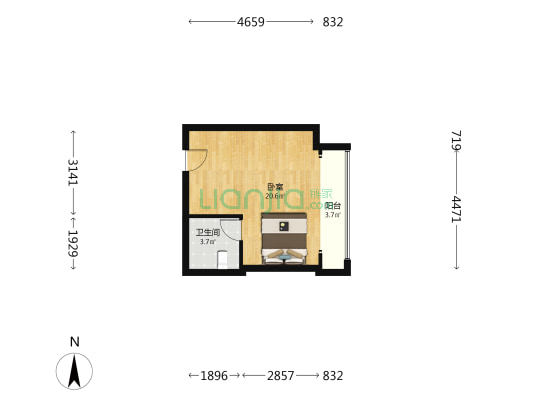 碧桂园凤凰城印象 1室0厅1卫 40平方