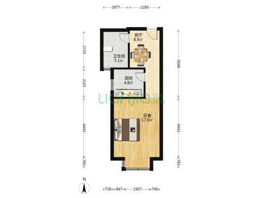 世昶生活广场 1室1厅1卫 55平方