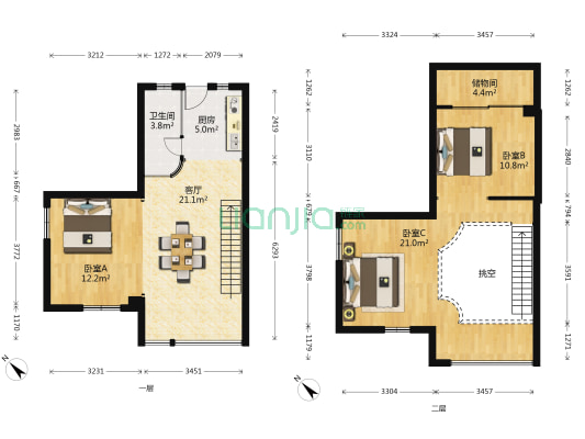 靓锦名居 3室1厅1卫 70平方