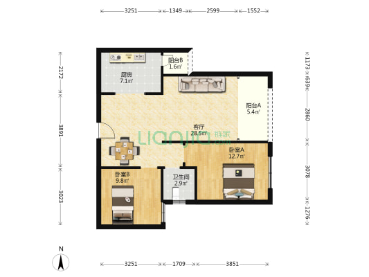 新春巷9号 2室1厅1卫 78平方