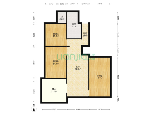 大营路116号 3室1厅1卫 76平方